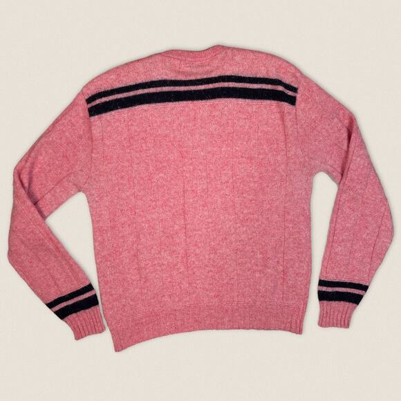 Vintage Pink Wool Blend V Neck Sweater | Size Medium | - Picture 6 of 6